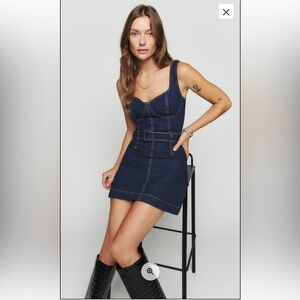 Reformation Joanne Belted Denim Dress